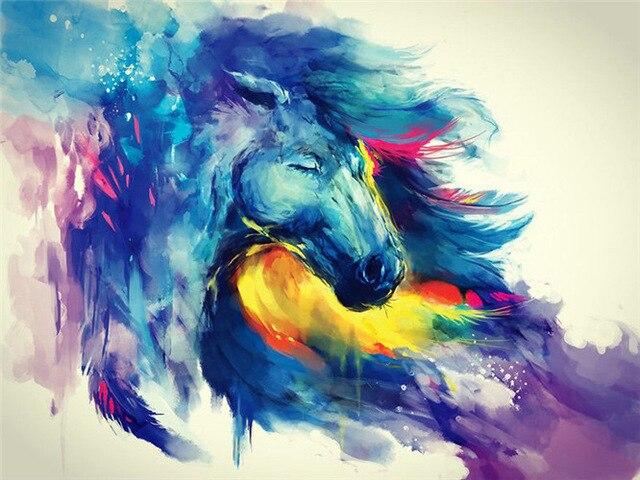 Broderie Diamant Cheval Colore Atelier Broderie Diamant