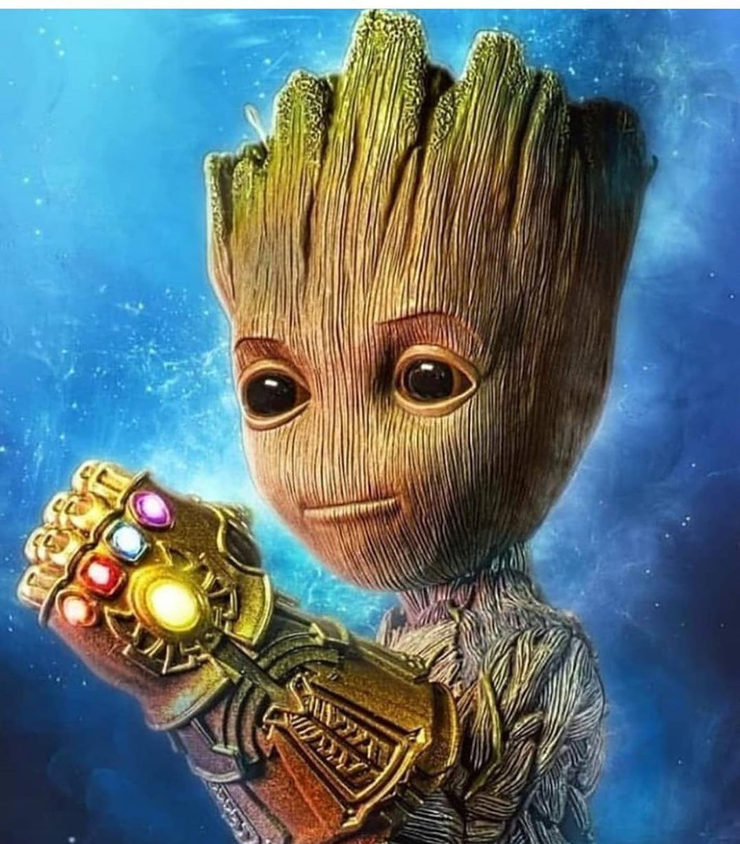 Broderie Diamant Groot avec gant de Thanos
