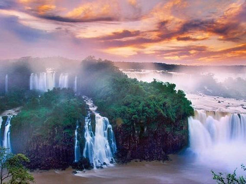 Broderie Diamant Cascades d'Iguazú