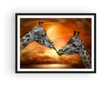 Broderie Diamant Couple de Girafes Cadre