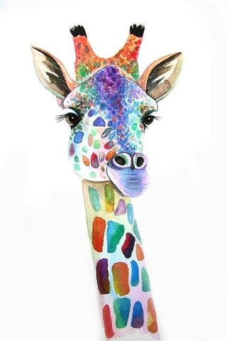Broderie Diamant Girafe Colorée 