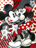 broderie diamant mickey et minnie couleur rouge amour