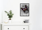 Broderie Diamant Papillon sur Marguerite decor