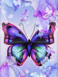 Broderie Diamant Papillon Violet et Petales