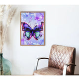 Broderie Diamant Papillon Violet et Petales decor