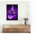 Broderie Diamant Papillon Violet Love decor