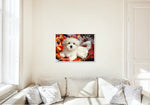 Broderie Diamant Petit Chien Blanc Decor