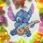 broderie diamant stitch et sa guitare