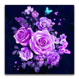 broderie diamant rose violette