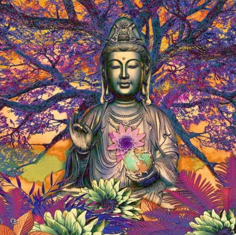 Broderie Diamant Bouddha & Arbre de Vie 