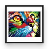 broderie diamant chat arc en ciel cadre