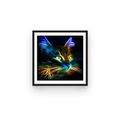 broderie diamant chat fluorescent cadre