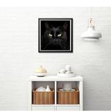 broderie diamant chat noir decor
