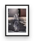 broderie diamant chat tigre cadre