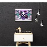 broderie diamant crane fleuri decor