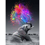 broderie diamant elephant multicolore