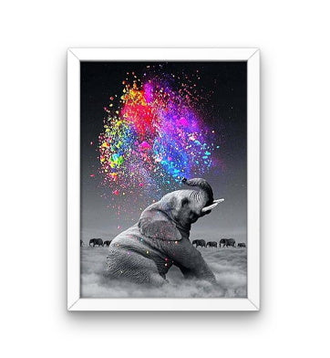 broderie diamant elephant multicolore cadre