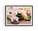 broderie diamant galets et bougies zen cadre