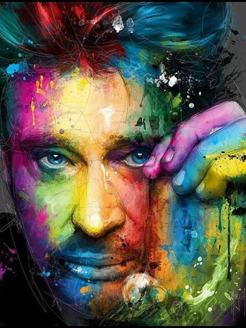 Broderie Diamant Johnny Hallyday Multicolore 