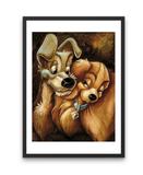 broderie diamant la belle et le clochard cadre