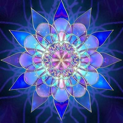 Broderie Diamant Mandala Bleu Violet