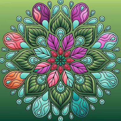 Broderie Diamant Mandala Fleur Aquatique 
