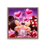 broderie diamant mickey et minnie chateau disney cadre