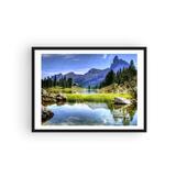 broderie diamant paysage petite maison montagne cadre