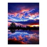 broderie diamant reflet du ciel rose