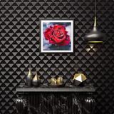 broderie diamant rose rouge