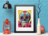 broderie diamant tete de mort coloree decor