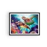 broderie diamant tortue de mer cadre