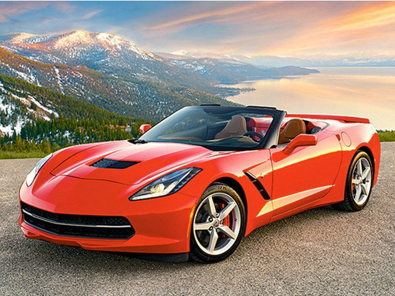 Broderie Diamant Voiture de Sport Rouge 