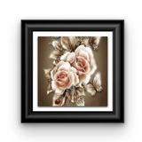 broderie diamant rose blanche